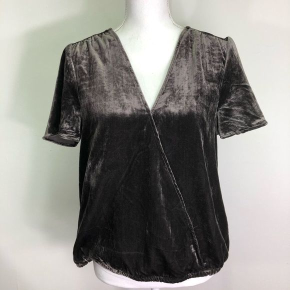 Splendid Surplice Velvet Shirt - Picture 3 of 5
